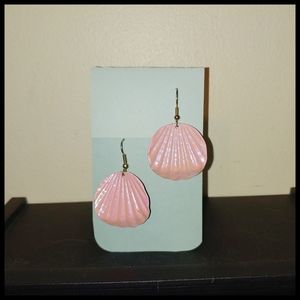 Light Pink Fan Shaped Earrings
